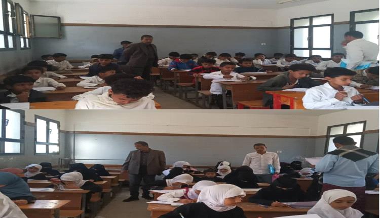 مستشار مدير عام تربية أبين "النوباني" يتفقد سير عملية الاختبارات بمدرسة "ذمثبة" ومجمع الفقيد السنيدي بسرار