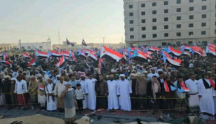 مليونية الغيضة تطالب بإعلان دولة الجنوب العربي وتؤكد حق المهرة في تقرير المصير