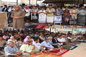 في أبين ساحة الاعتصام بزنجبار.. جمعةٌ في سبيل الله والوطن