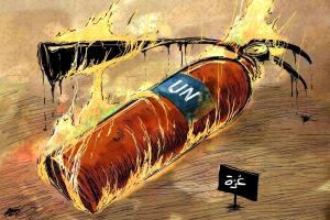 الحدث بالكاريكاتير:واقع الأمم المتحدة في غزة