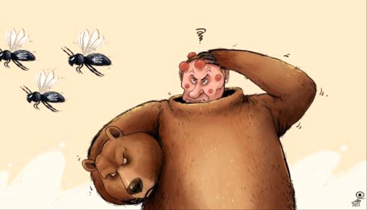 الحدث بالكاريكاتير:الهجوم الأوكراني بالطائرات المسيرة