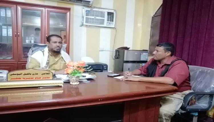 مدير عام مديرية خنفر "اليوسفي" يلتقي  بمدير ادارة الصرف الصحي خنفر