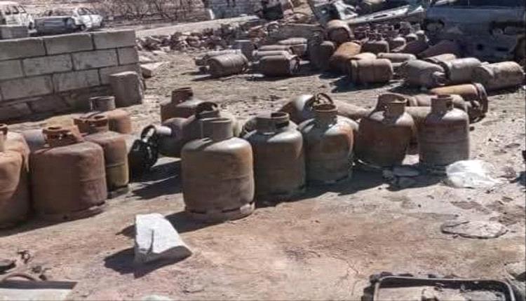 محطات الغاز المنزلي على قارعة الطريق تشكل خطر على المواطنين في مديرية الحد بيافع