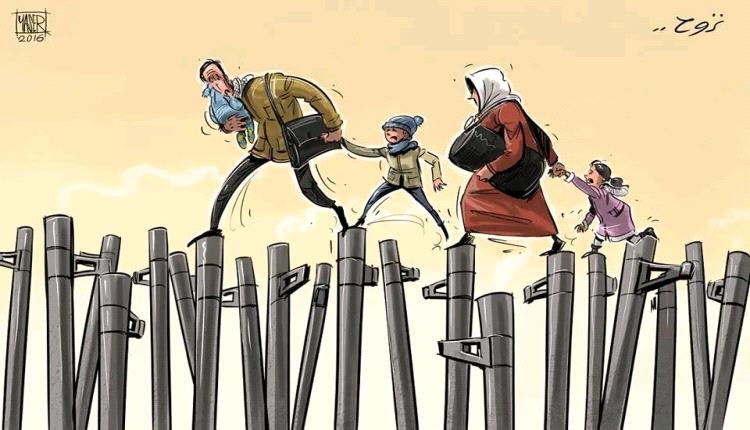الحدث بالكاريكاتير:خطر حتى في النزوح