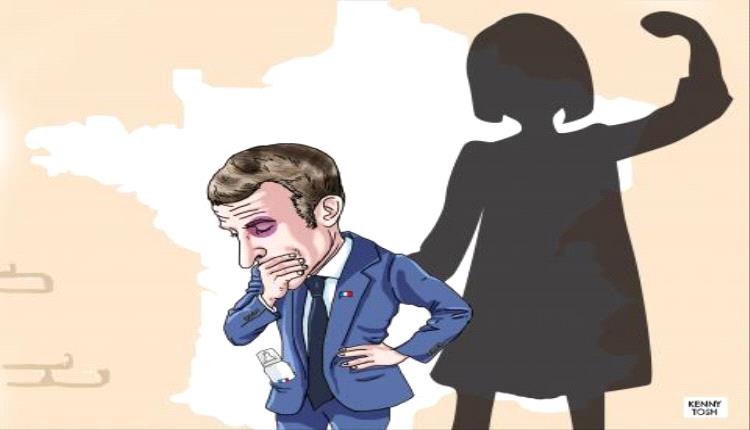 الحدث بالكاريكاتير:صفعة زوجة ماكرون