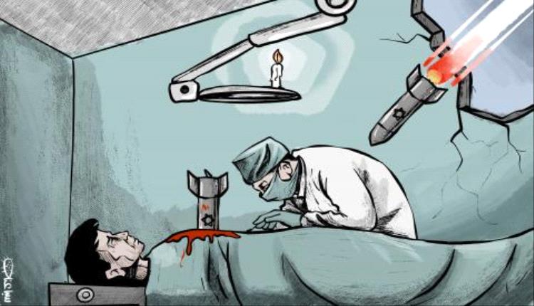 الحدث بالكاريكاتير:استهداف الطواقم الطبية في غزة