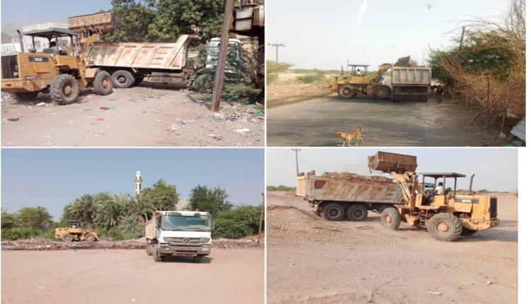 حملة نظافة في خنفر تمتد من الجول إلى باتيس بإشراف السلطة المحلية وتنفيذ صندوق النظافة في المديرية