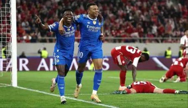 مبابي يقود ريال مدريد لفوز مثير 4-3 على أولمبياكوس بدوري أبطال أوروبا