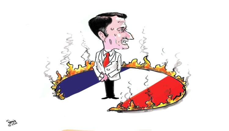 الحدث بالكاريكاتير:الازمة السياسية في فرنسا