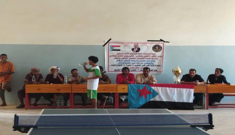 الشباب والرياضة بانتقالي خنفر ينظّم مباراة تنس طاولة جمعت حسان وخنفر