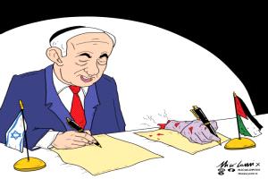 الحدث بالكاريكاتير:توقيع اتفاق السلام
