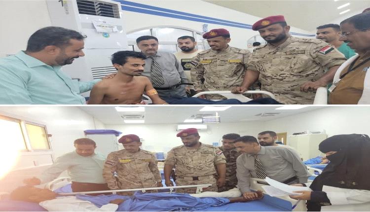 العميد نصراليافعي يزور جرحى قوات سهام الشرق بمستشفى عبود العسكري