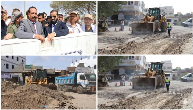 وزير الأشغال والطرق  ومحافظ أبين يدشّنان إعادة سفلتة طريق جعار – باتيس الحيوي، والمحافظ يزور سد حسان ومصنعَي الأسمنت في باتيس.