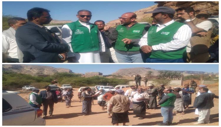 فريق  من البرنامج السعودي للتنمية وإعمار اليمن ومكتب الأشغال العامه بالمحافظة يزوران  مديرية حبان ويعتمد تأهيل طريق العرم هدى بطول 10كيلو متر