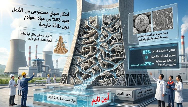 ابتكار صيني مستوحى من النمل الأبيض يعيد 83% من مياه العوادم دون طاقة خارجية