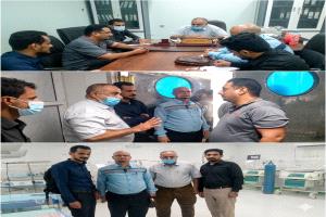 رئيس هيئة مستشفى الرازي بأبين يستقبل فريق وزارة الصحة ومؤسسة نهد التنموية للاطلاع على ترتيبات المخيم الجراحي