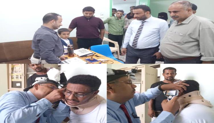 مدير عام المخيمات بوزارة الصحة يتفقد هيئة مستشفى الرازي بأبين ويشيد بنجاح المخيم الطبي الجراحي