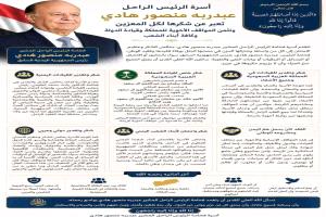 رسالة امتنان وعرفان من أسرة الرئيس الراحل عبدربه منصور هادي إلى قيادات الدول والشعب اليمني وكافة المُعزّين