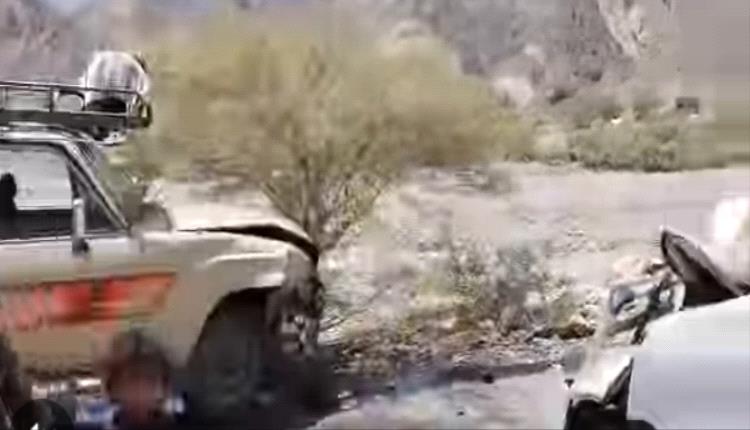 نجاة مستشار مكتب التربية بمحافظة أبين "شيخ النوباني" من حادث مروري مروع في منطقة ثنهة